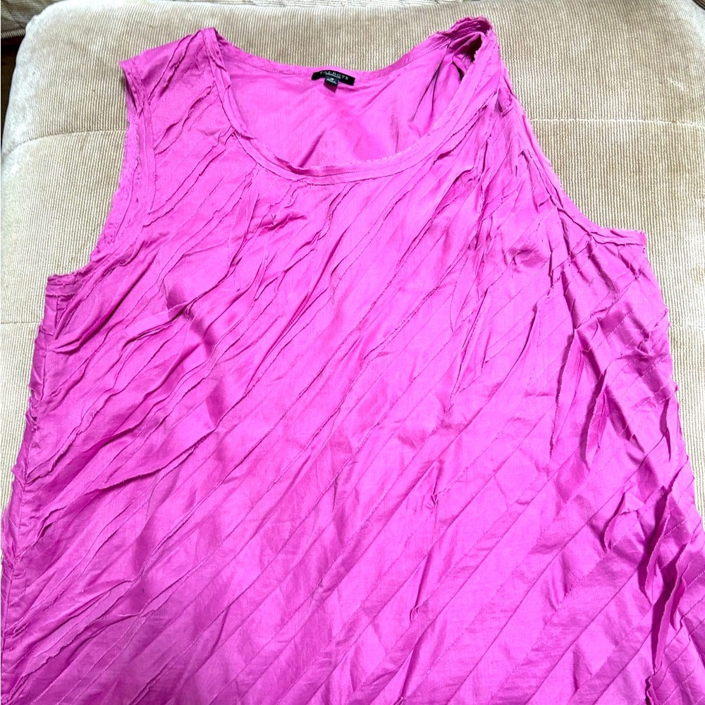 Talbots Pink Ruched Sleeveless Tank Top